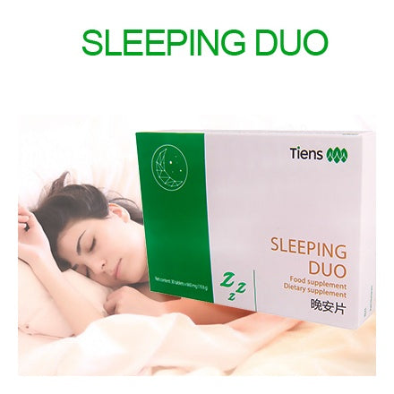 Tiens Приспивателни DUO таблетки и спяща жена